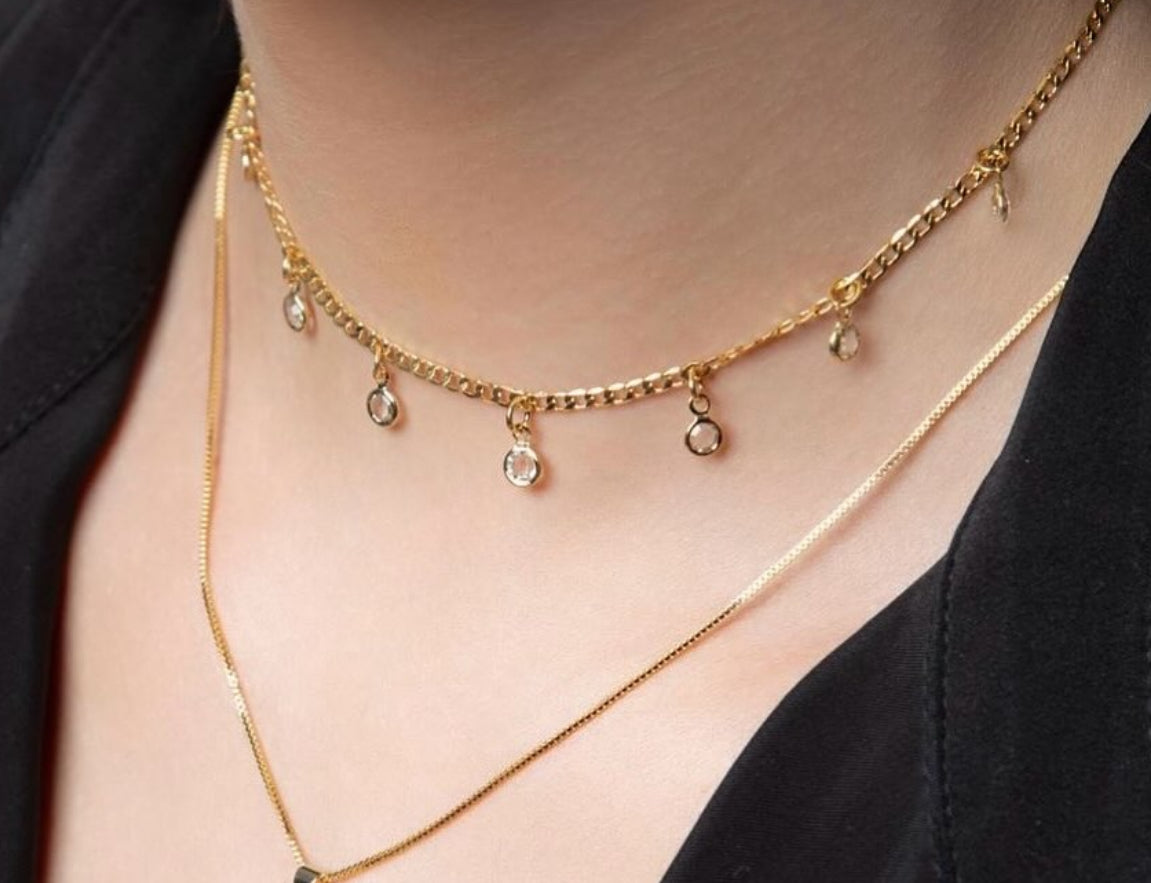 Crystal Choker 18k Gold Plated
