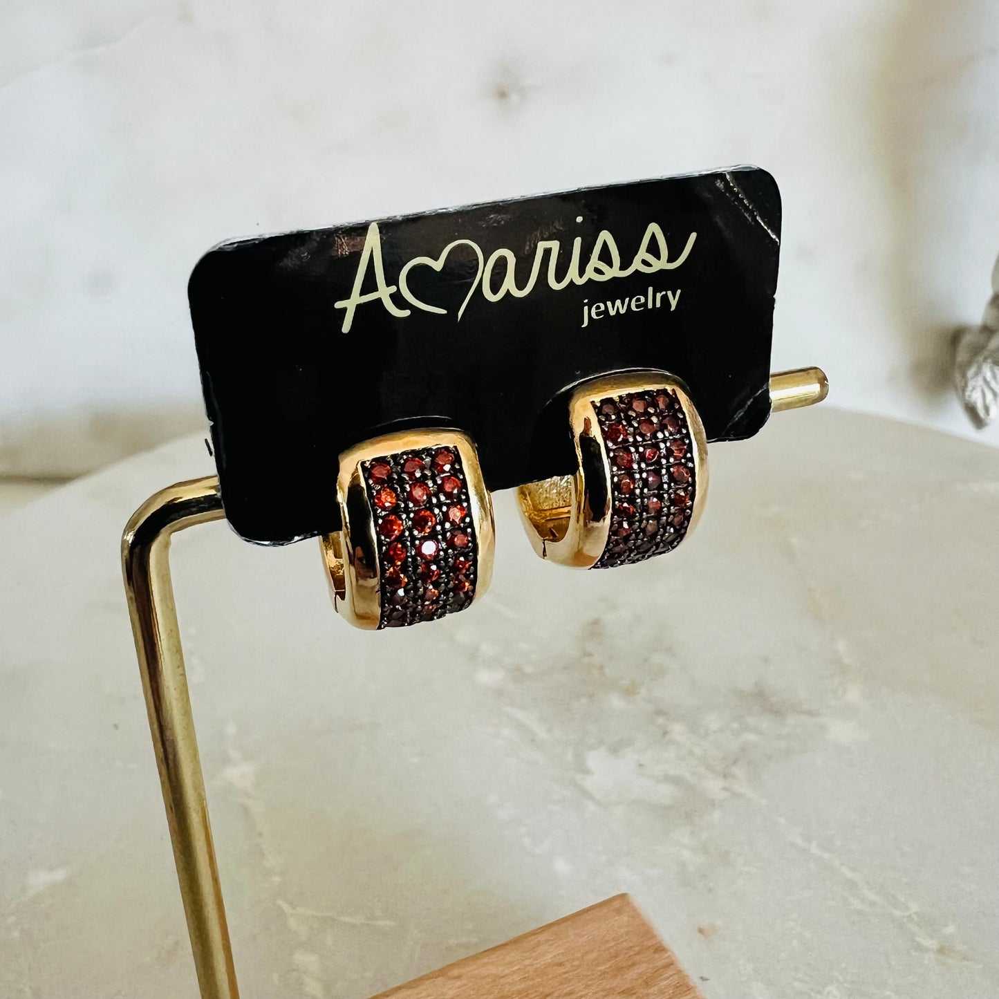 Amber hoop earrings
