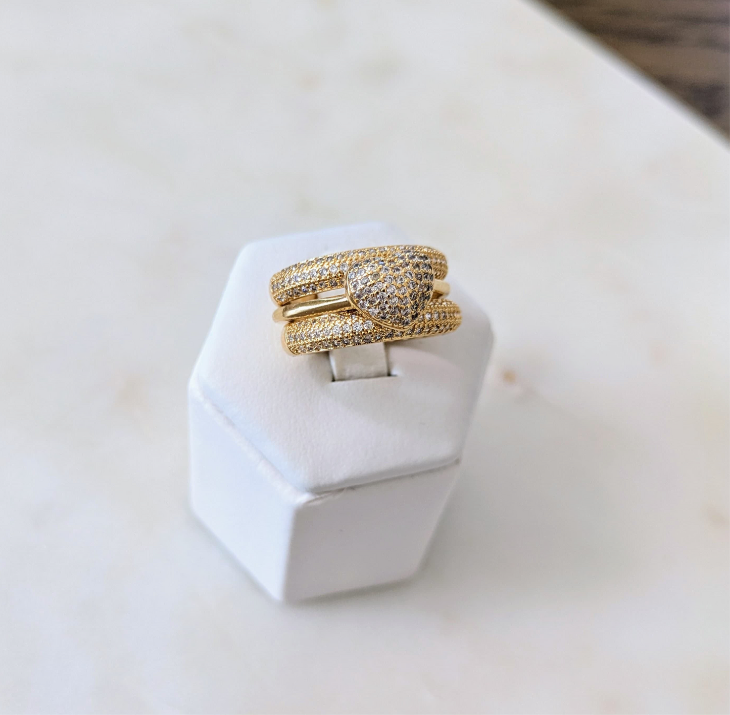 3 in 1 love heart ring