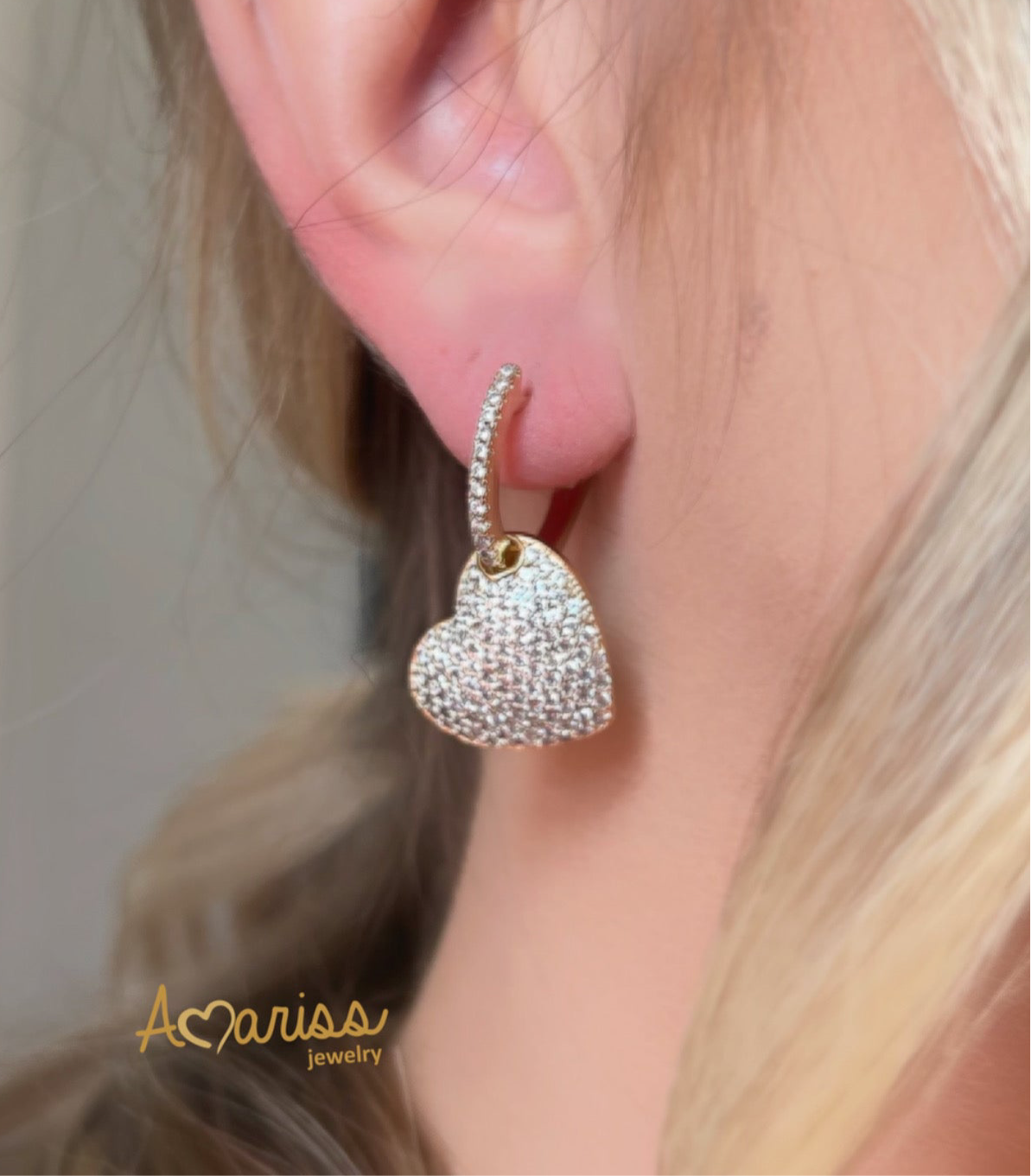 Heart hoop earrings
