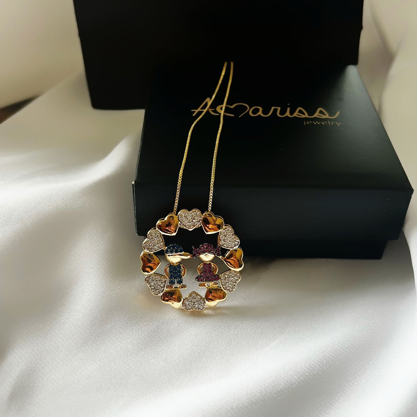 Boy and Girl Necklace 18k gold plated