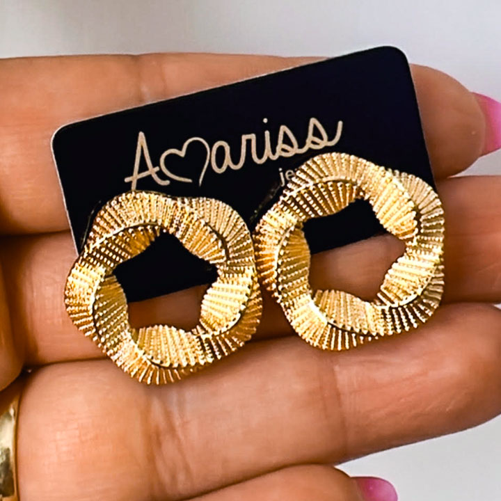 Encircled earrings 18k gold plated