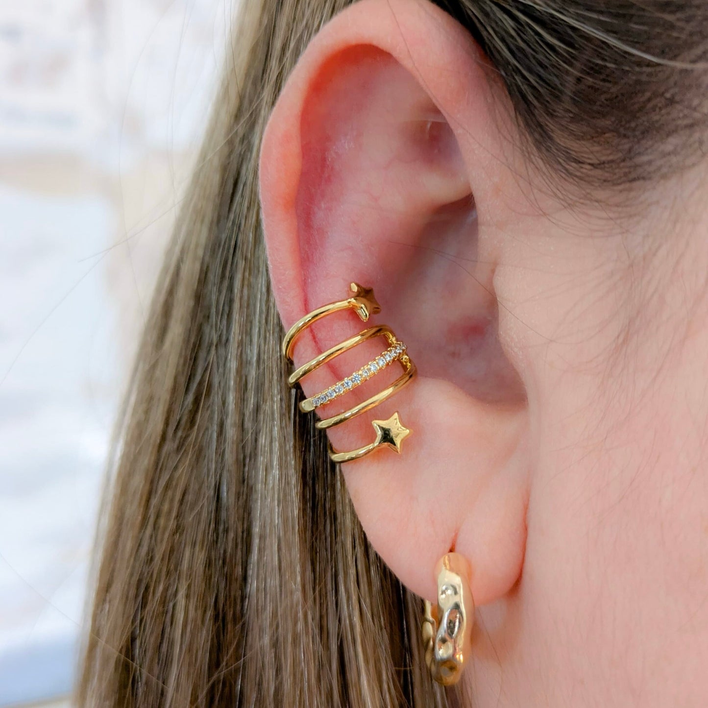 Stars clip-on fake ear piercing
