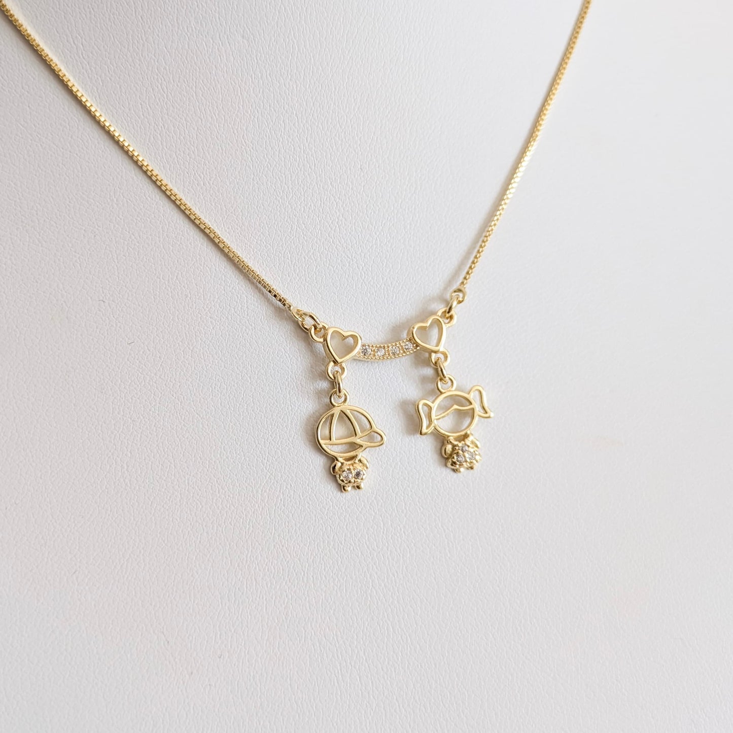 Boy and girl love necklace