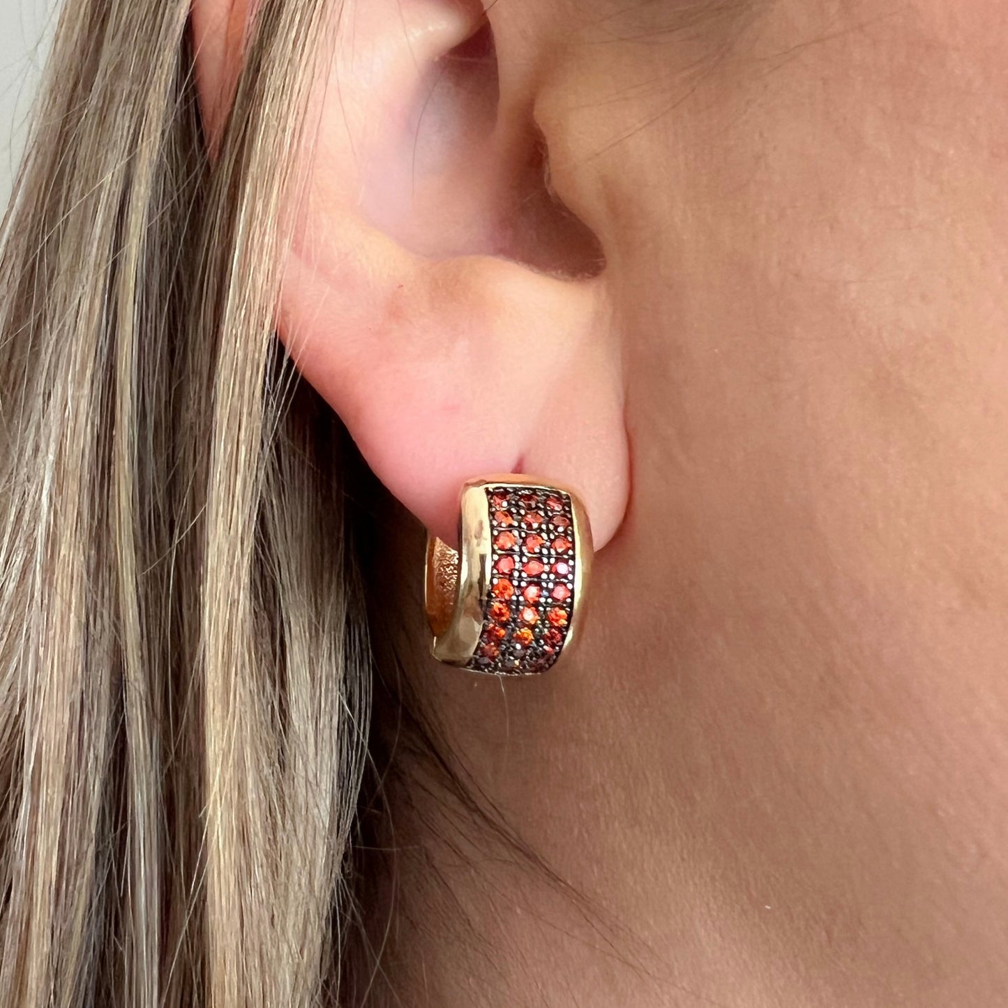 Amber hoop earrings