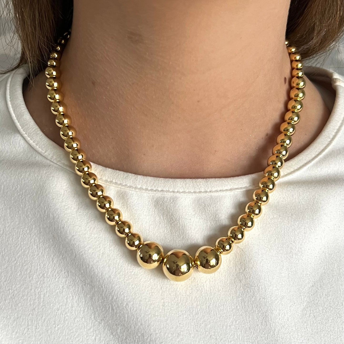 Spheres Necklace 18k gold plated