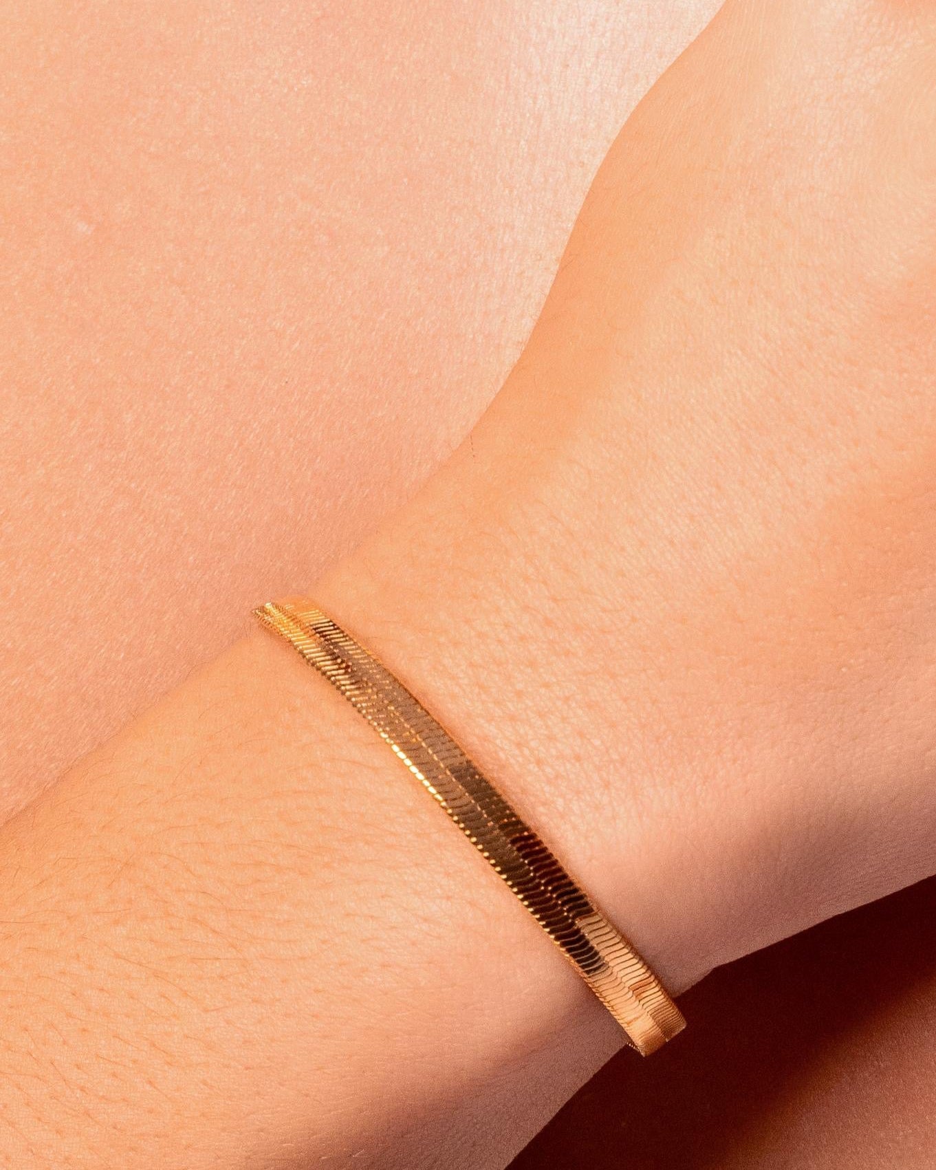 Golden Flat Chain Bracelet