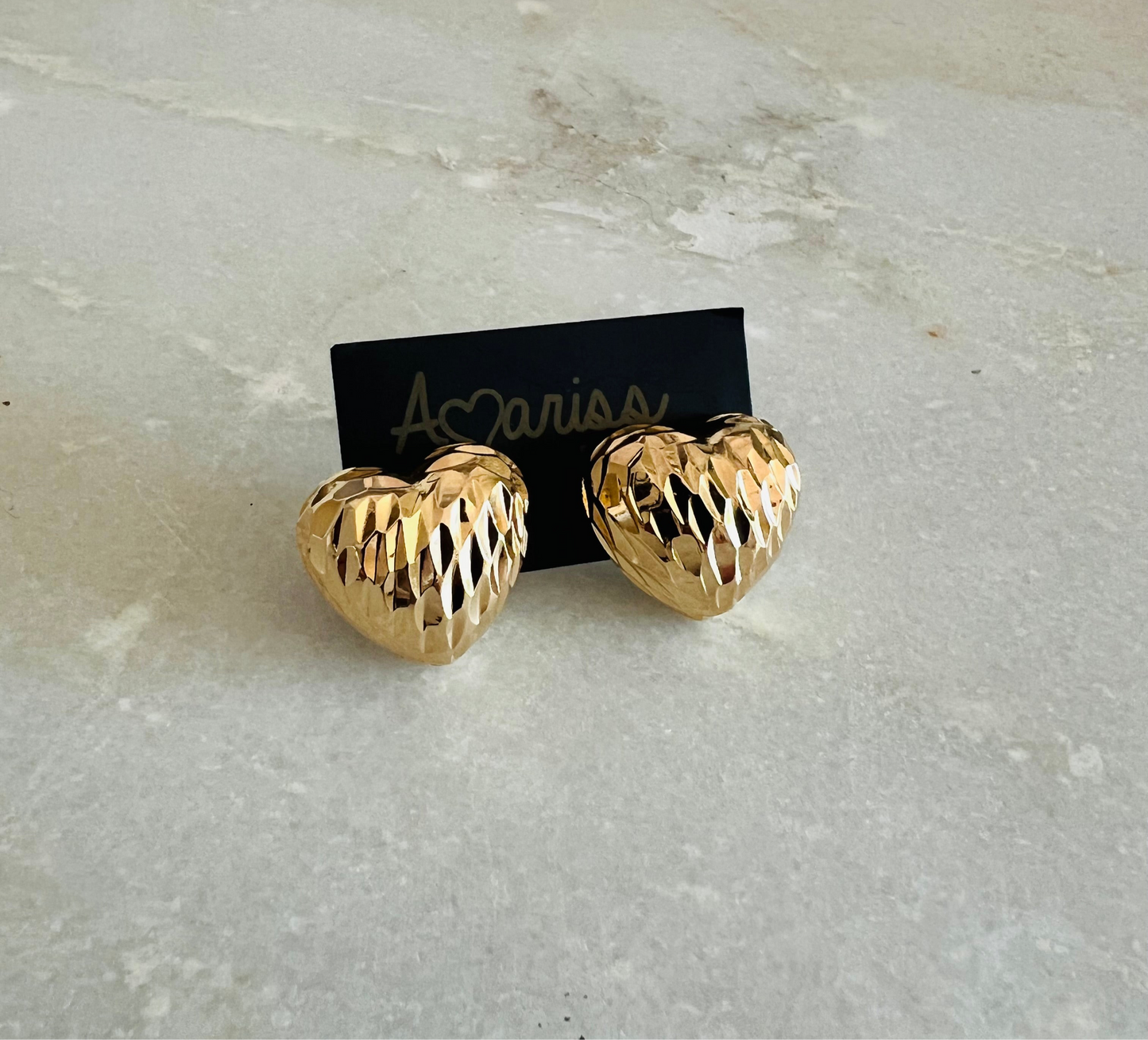 Textured heart earrings