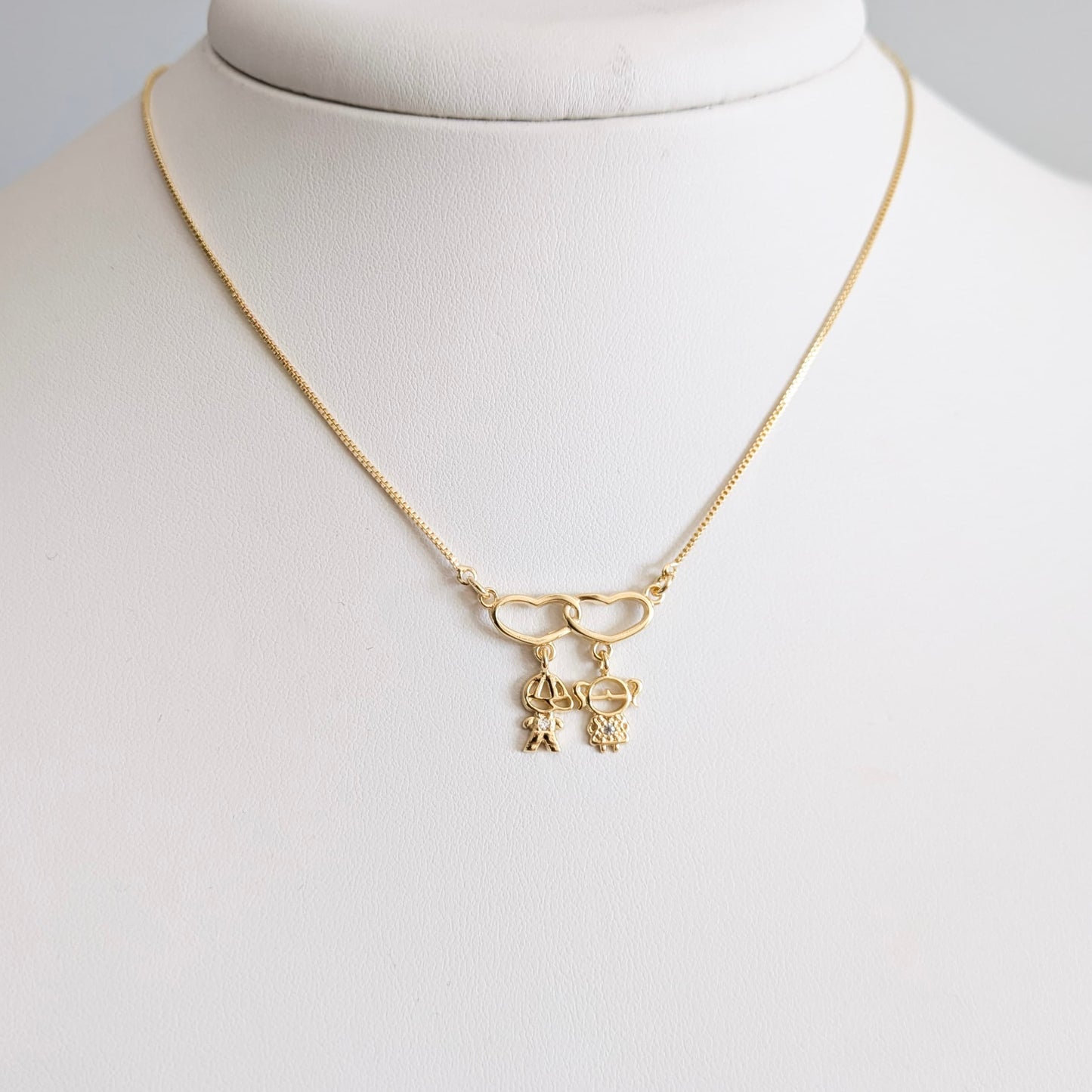 Boy and Girl Heart Necklace