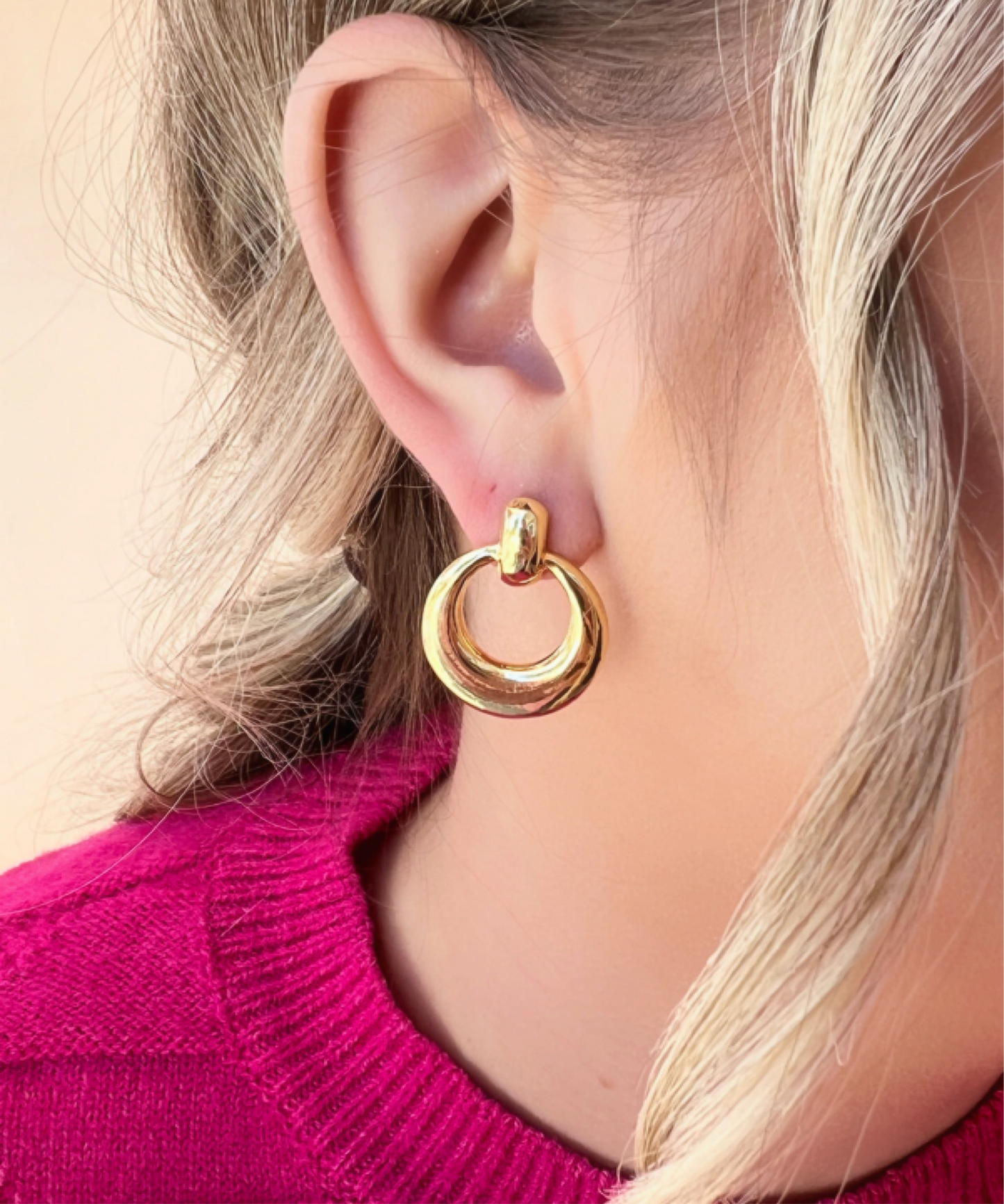 Modern circle earrings