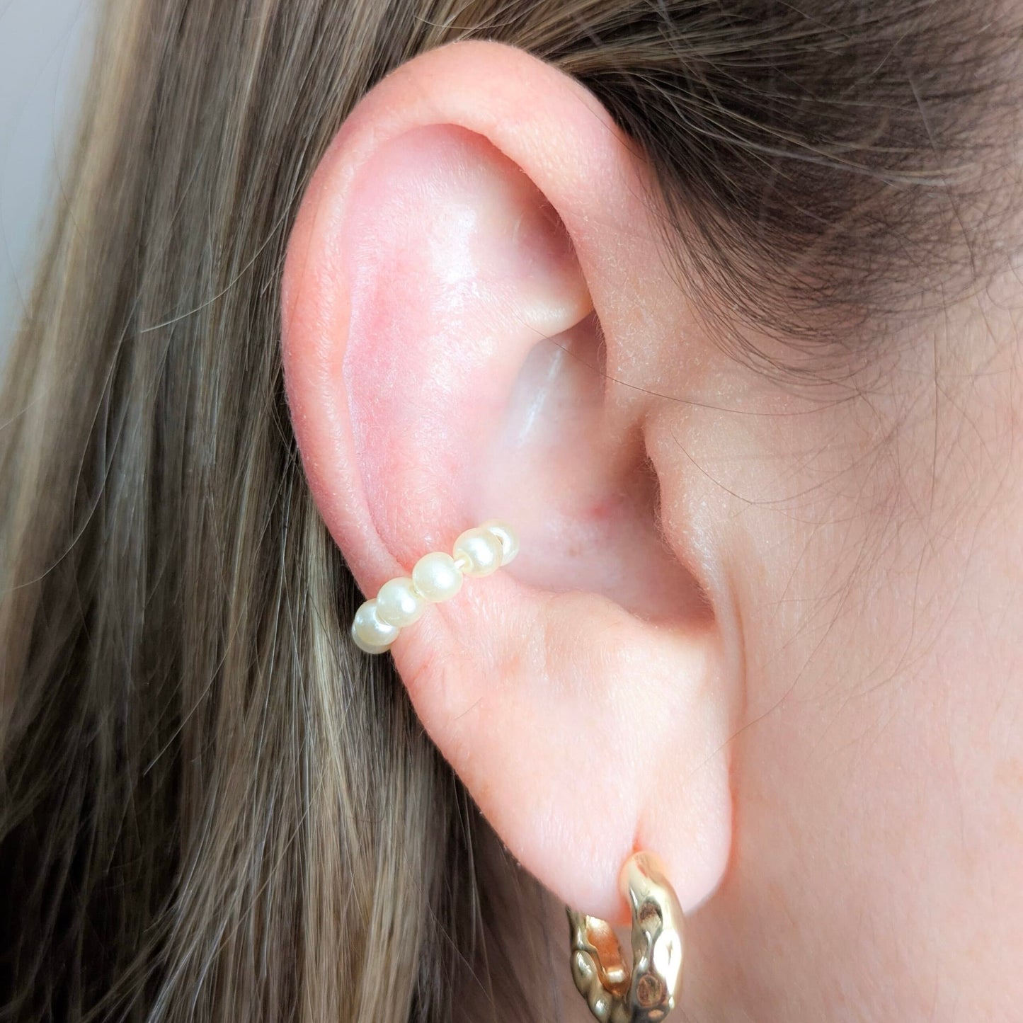 Pearls clip-on fake ear piercing