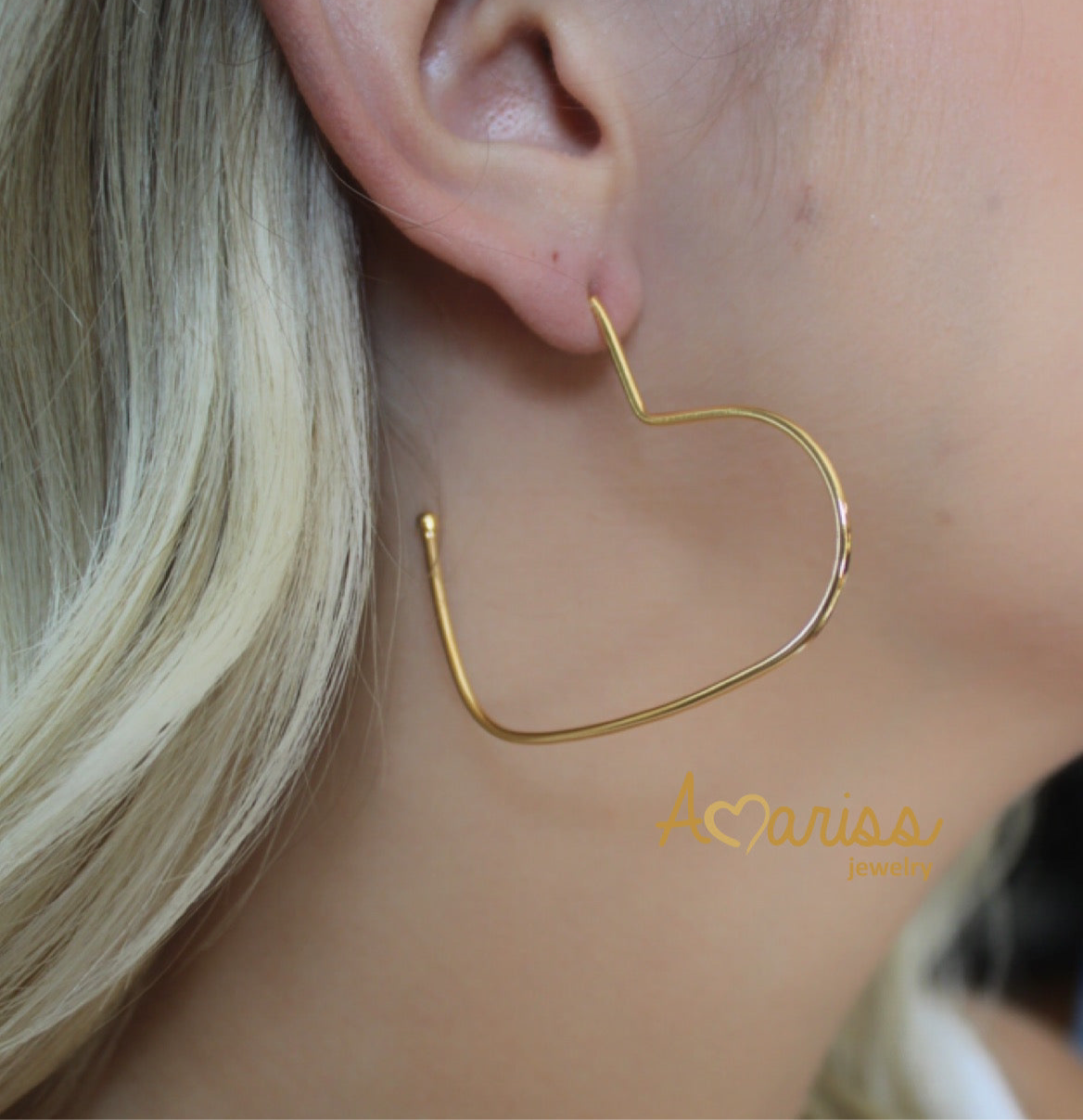 Heart hoop earrings