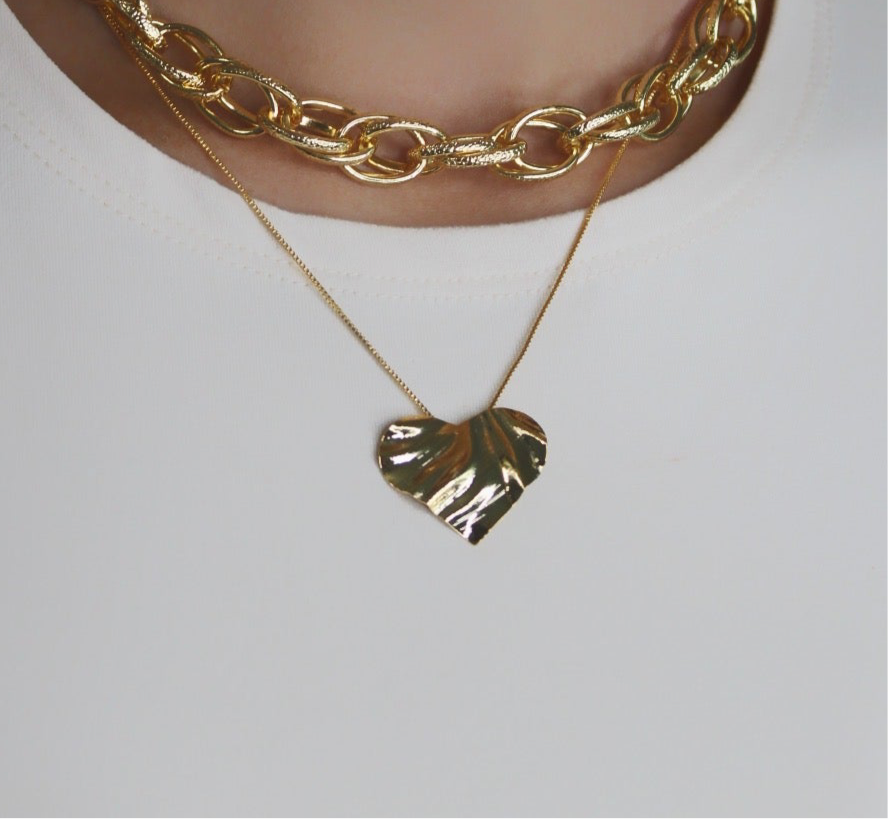 Organic heart necklace