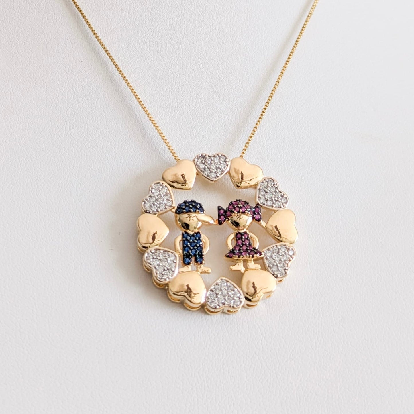 Boy and Girl Necklace 18k gold plated