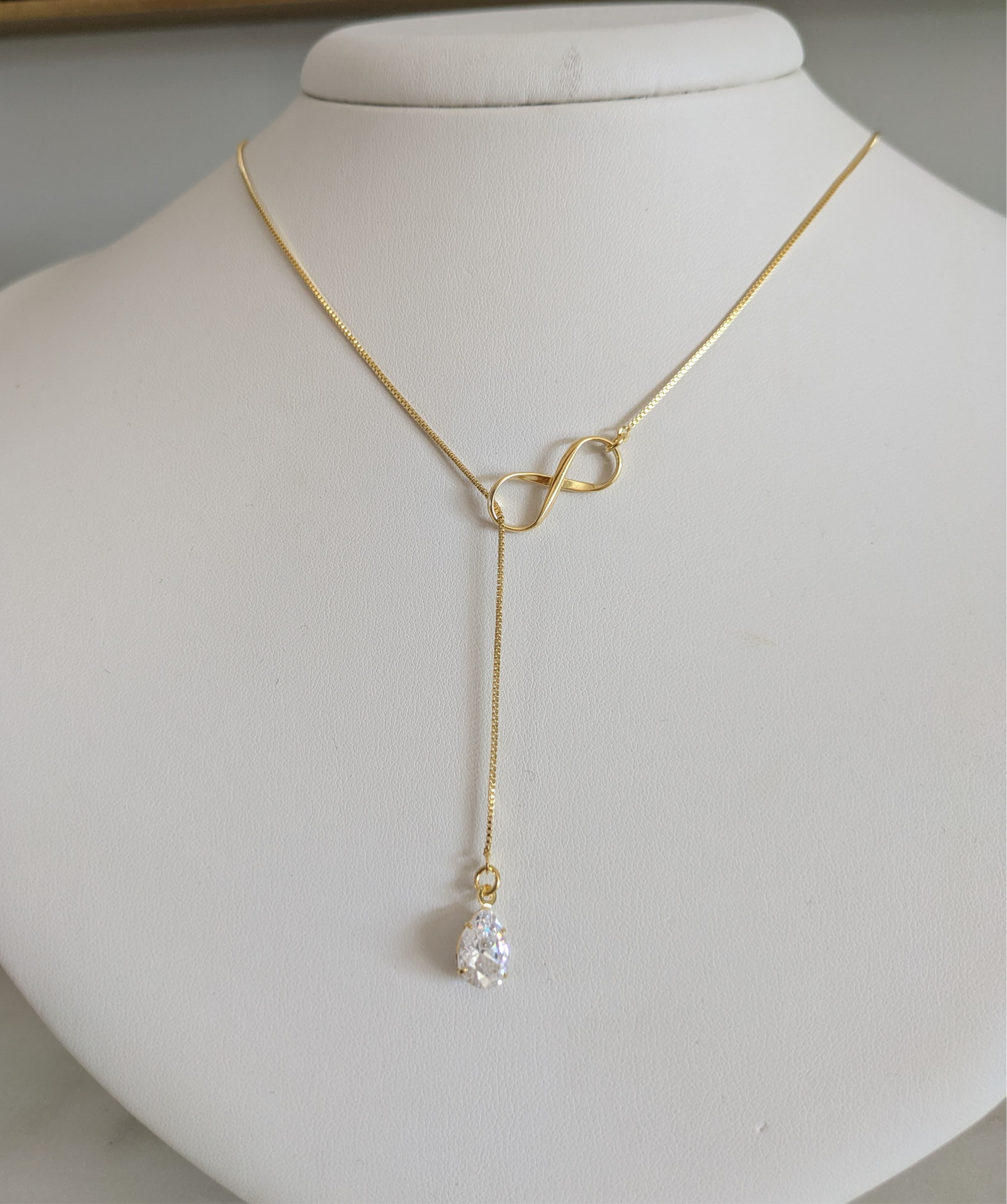 Infinity long tie necklace