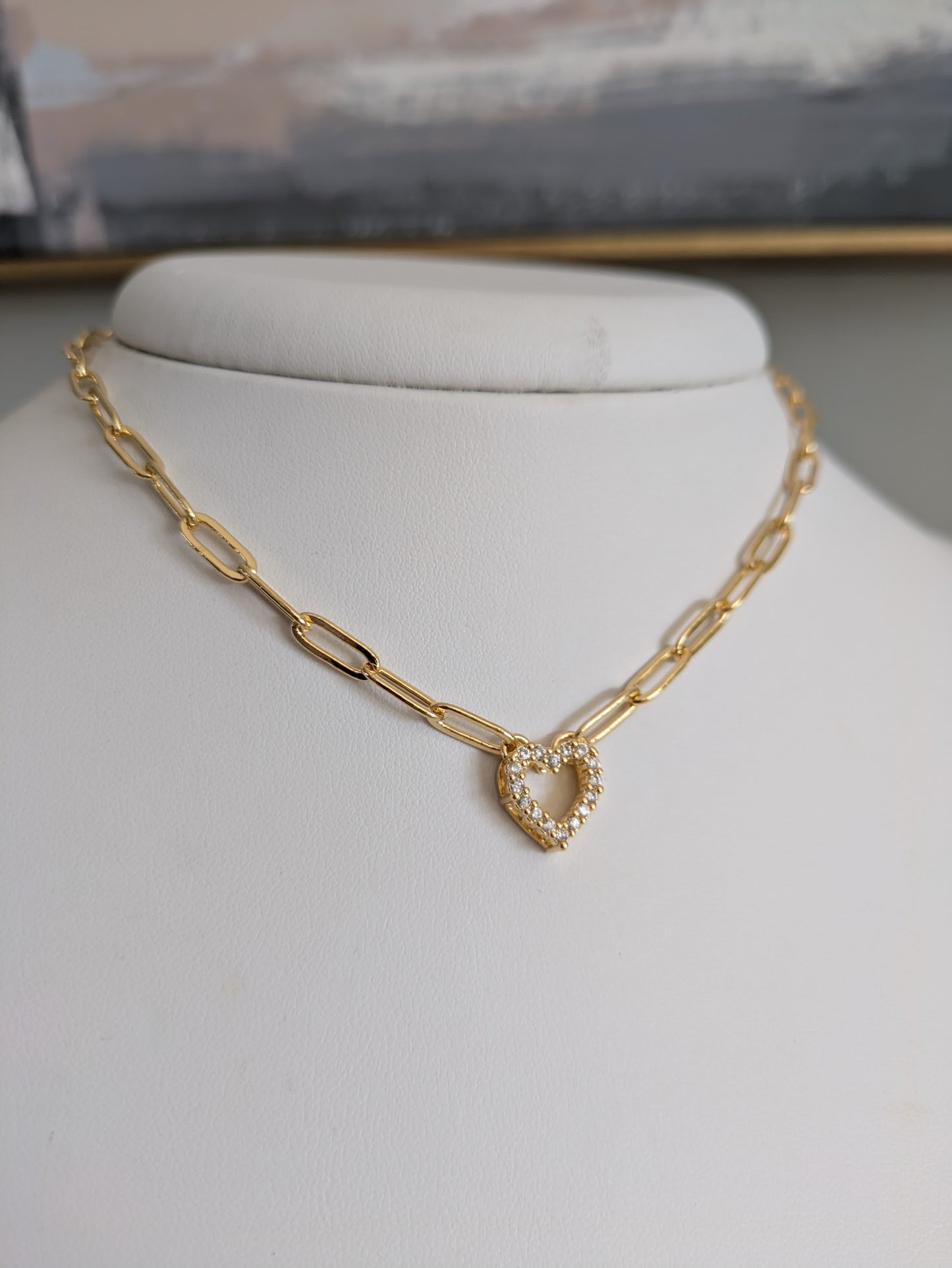 Link heart necklace