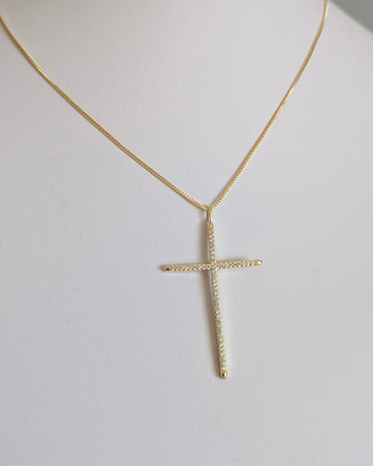 Colar de Cruz Amariss Zircão