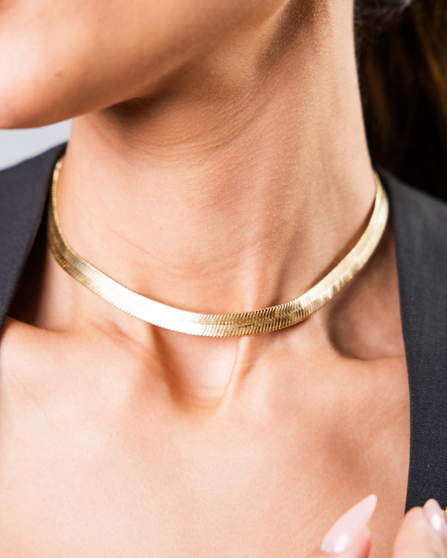 Golden Flat Chain Necklace