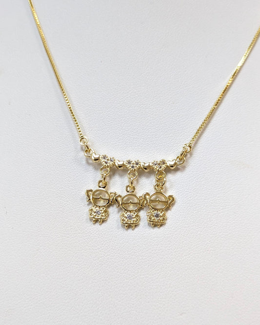 Love family Necklace - Three Girls