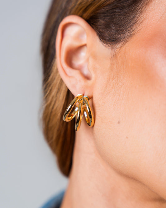 Golden Twist Hoops