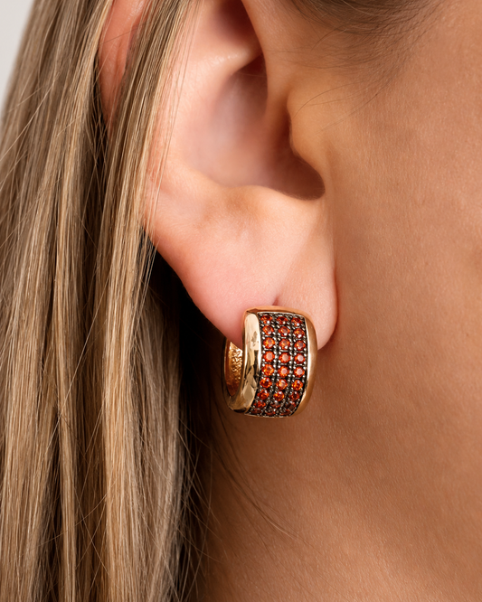 Amber Gold Hoop Earrings