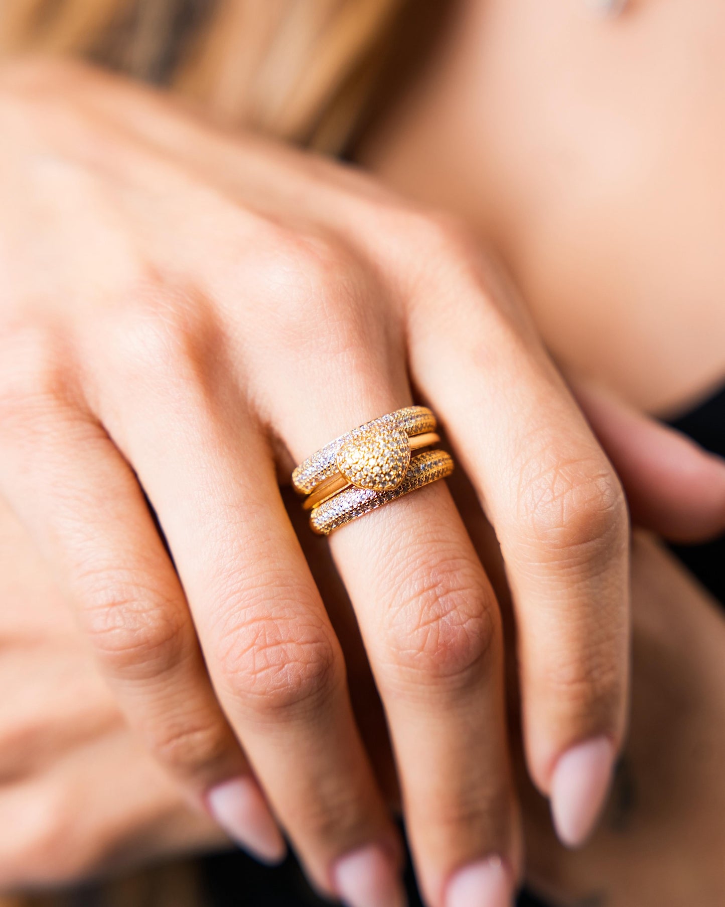 3-in-1 Heart Ring Set