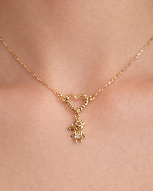 Boy Charm Heart Necklace