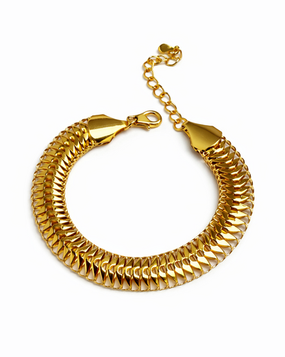 Pulseira de elos grossos tipo cobra