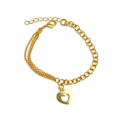Pulseira Coração Dourado