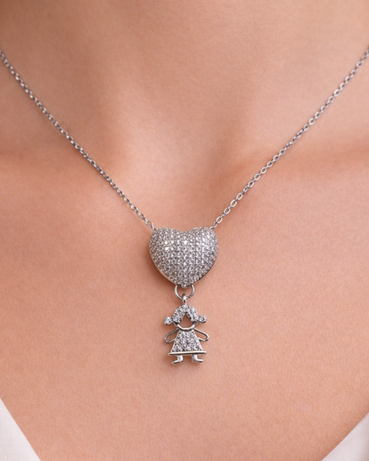 Colar Coração Amor Eterno Pingente Menina