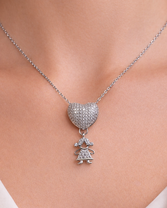 Eternal Love Heart Necklace Girl Charm