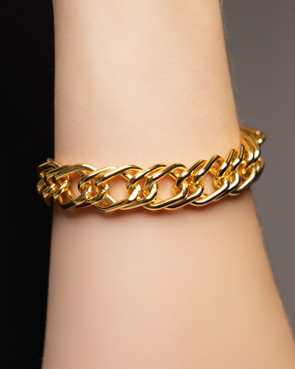 Pulseira Dupla com Elos Elegantes