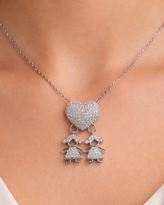 Eternal Love Heart Necklace Girls Charms