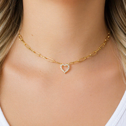 Golden Heart Link Necklace