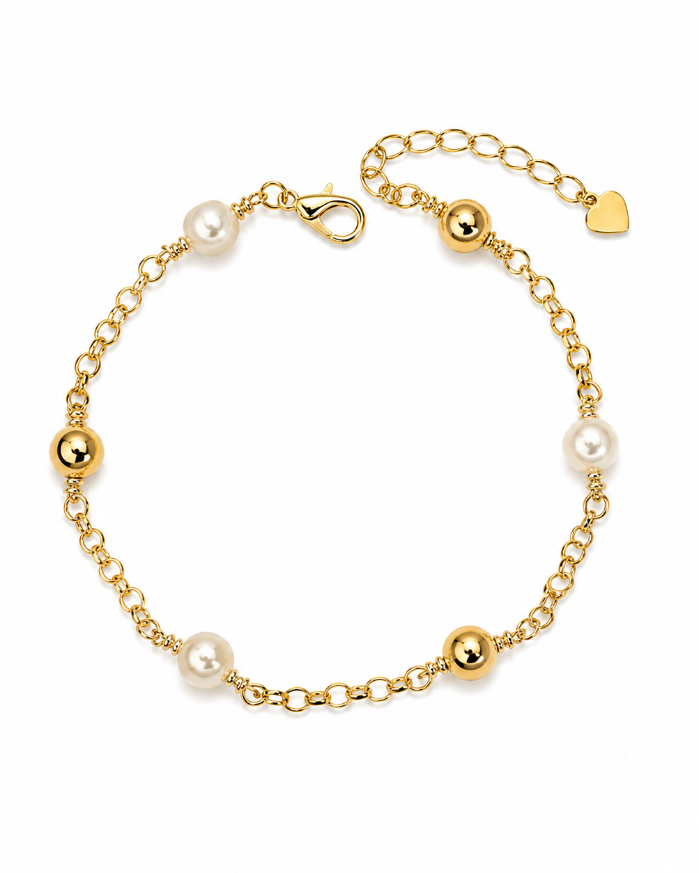 Pulseira Clássica com Corrente de Pérolas