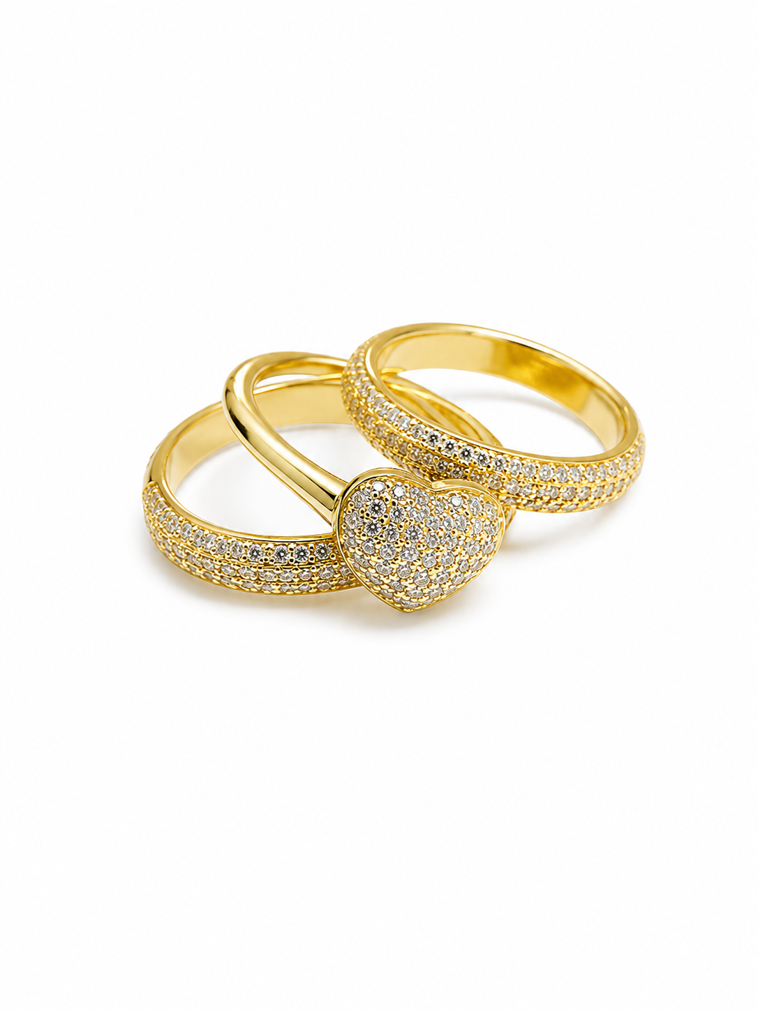 3-in-1 Heart Ring Set