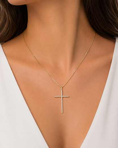 Colar de Cruz Amariss Zircão