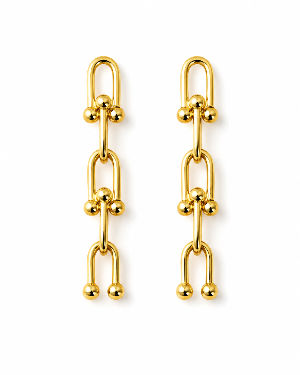 Golden Link Drop Earrings