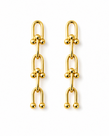 Golden Link Drop Earrings