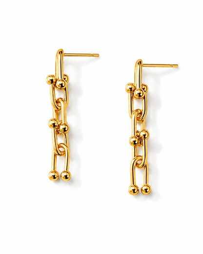 Golden Link Drop Earrings