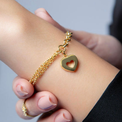 Pulseira Coração Dourado